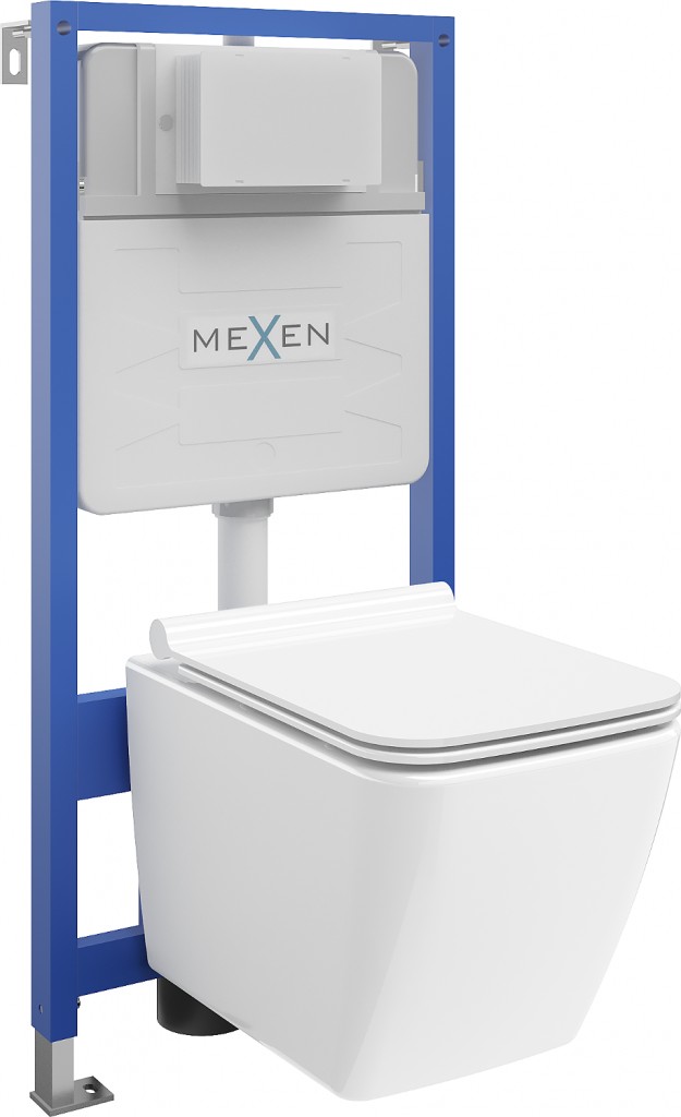 MEXEN/S WC předstěnová instalační sada Fenix XS-F s mísou WC Vega + sedátko softclose,  bílá 68030654000