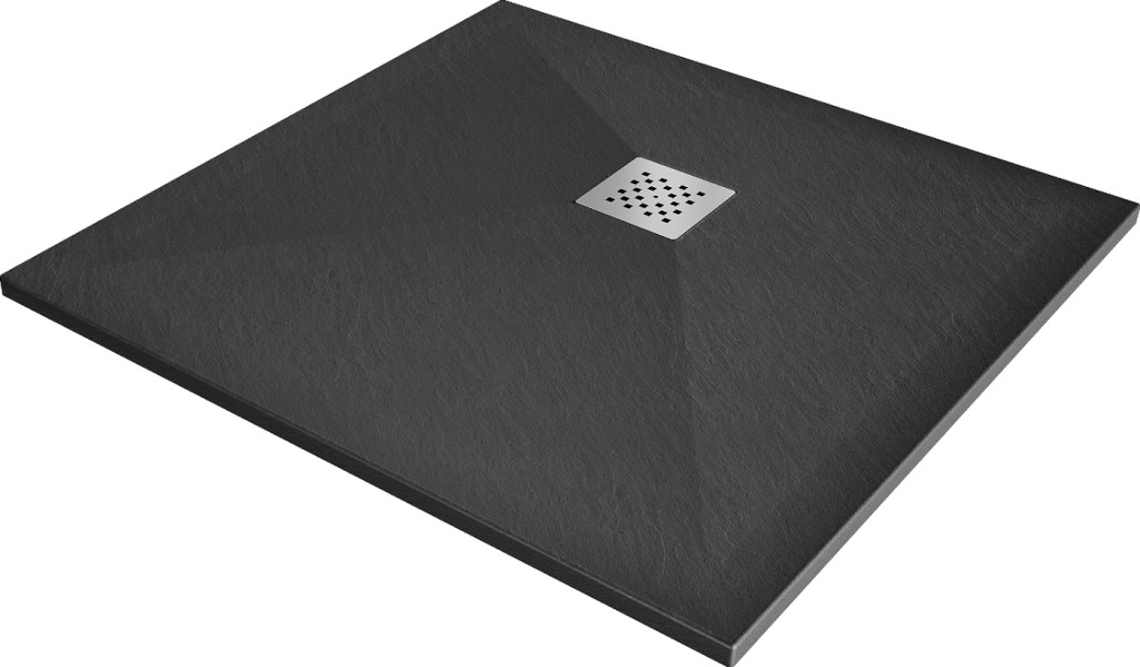MEXEN Stone+ Sprchová vanička čtvercová 100x100, antracit 44711010