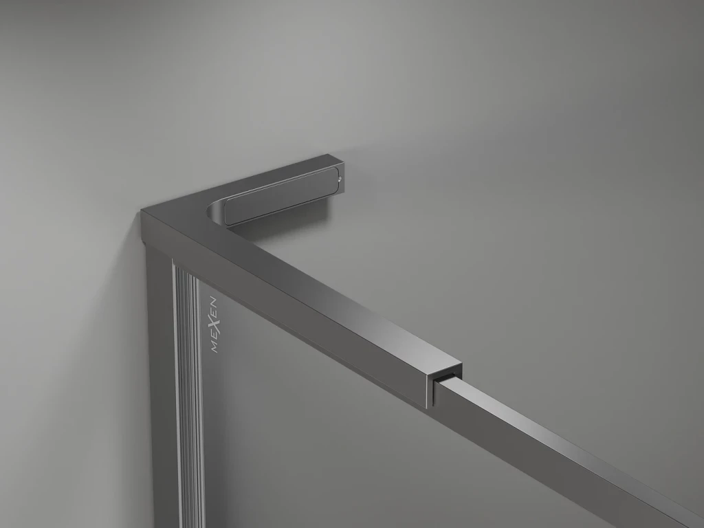 MEXEN Universální vzpěra tvaru L 10mm, 8F mm, 10Fmm  pro sklo L/P, broušený grafit metal 800-07-95