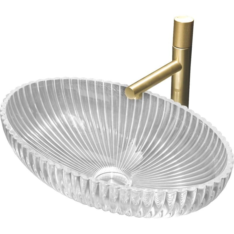 MEXEN Zira skleněné umyvadlo na desku 53 x 35, transparent 24175300