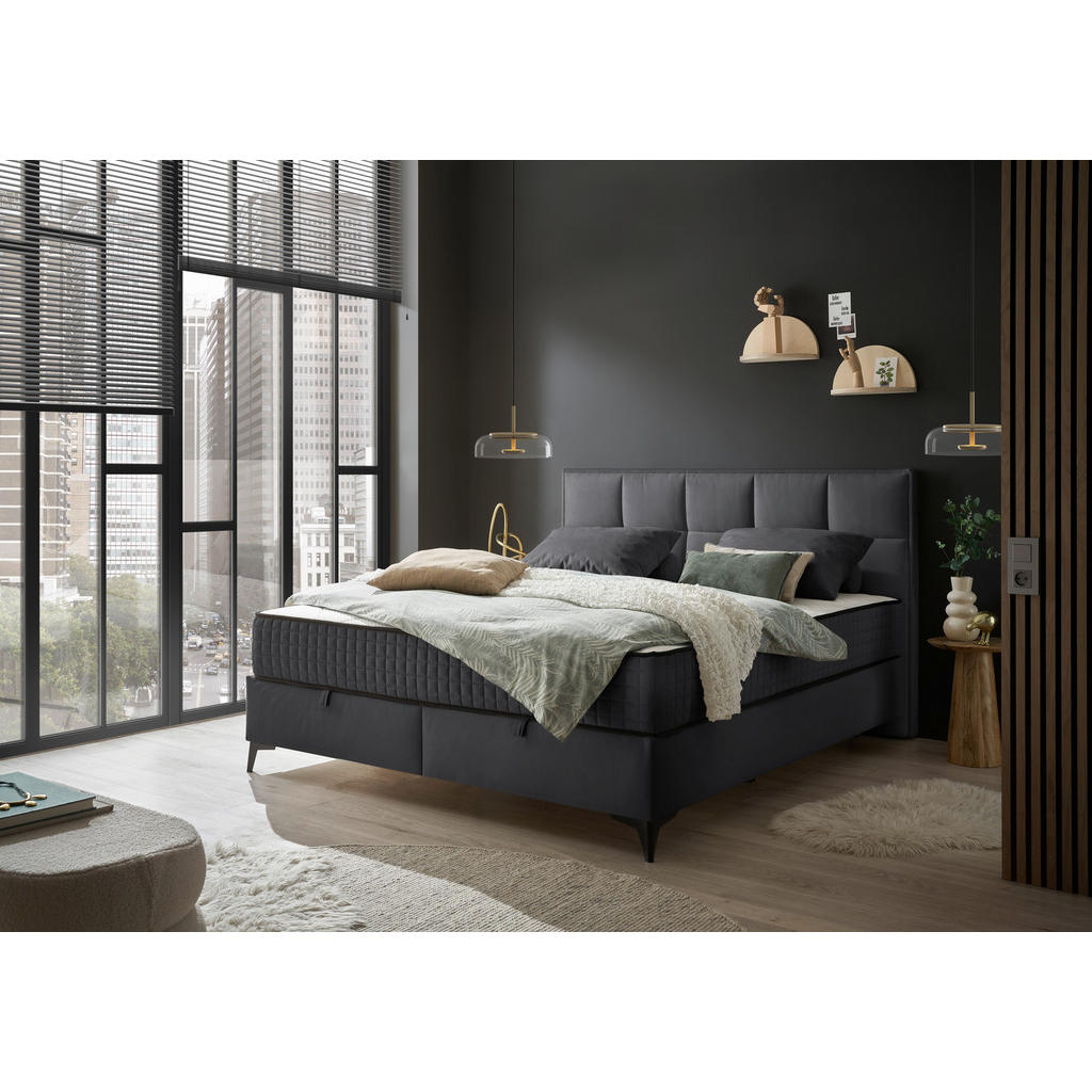 MID.YOU AMERICKÁ POSTEL, 180/200 cm, antracitová 1