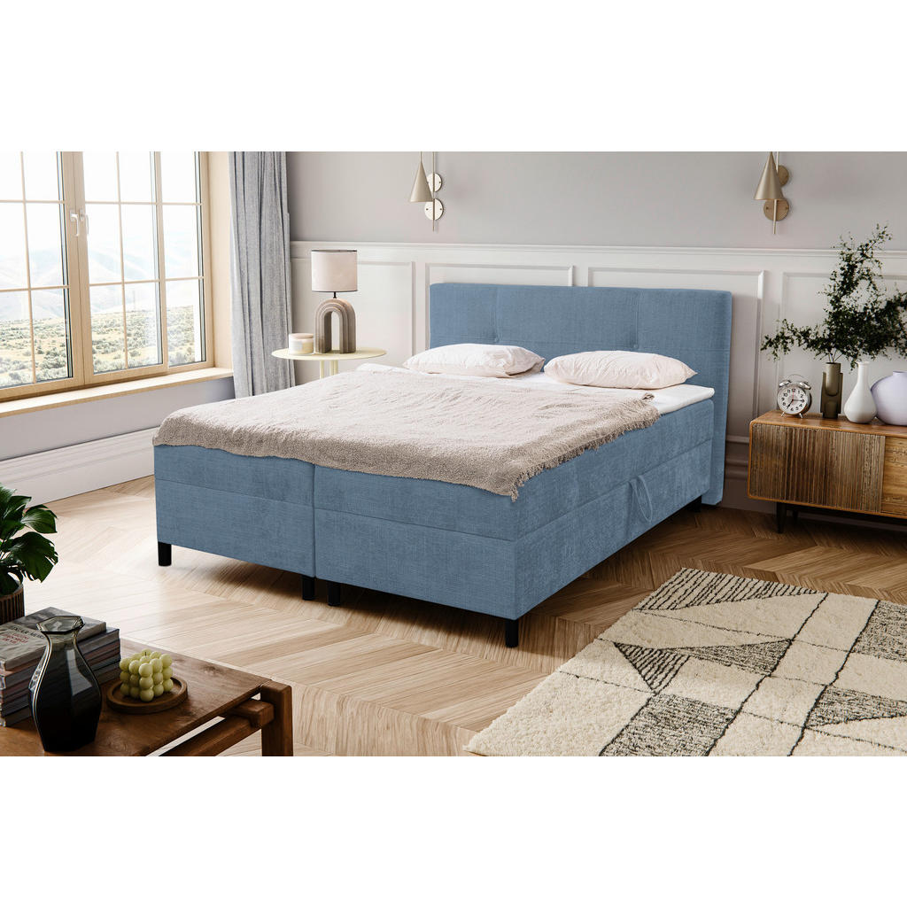 MID.YOU AMERICKÁ POSTEL, 180/200 cm, modrá