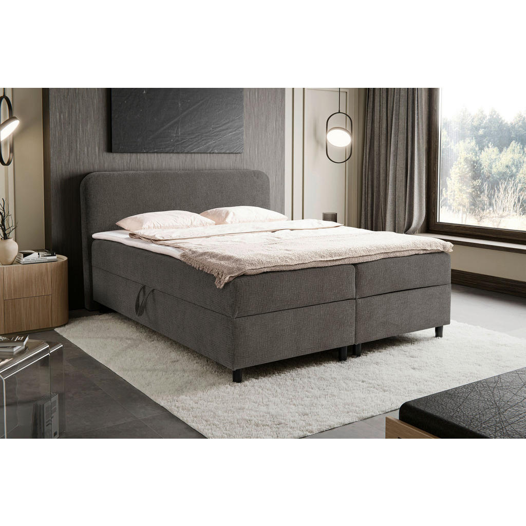 MID.YOU AMERICKÁ POSTEL, 180/200 cm, šedá 1