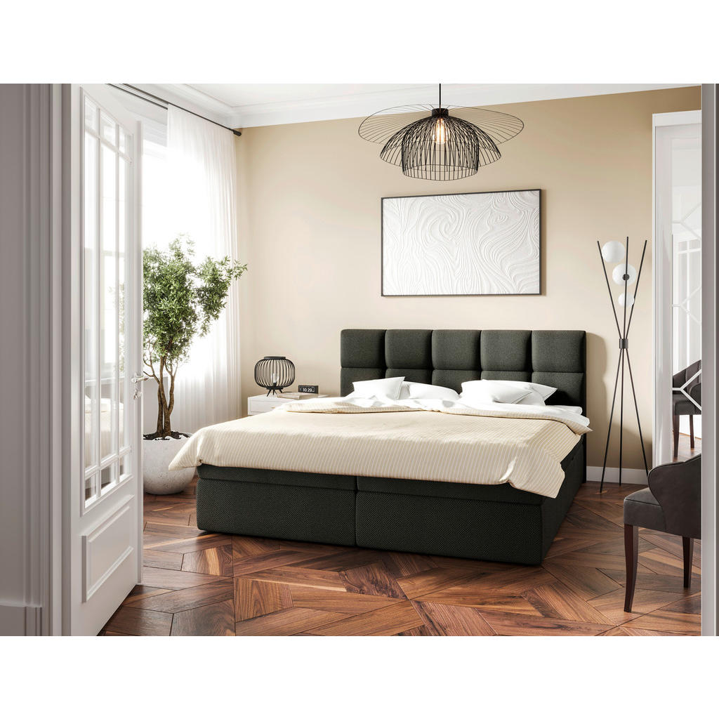 MID.YOU AMERICKÁ POSTEL, 200/200 cm, tmavě šedá