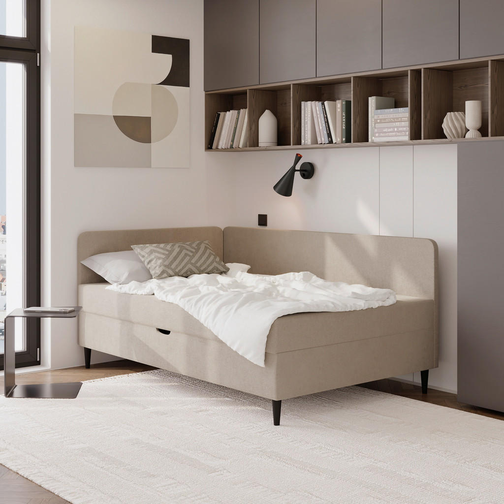 MID.YOU AMERICKÁ POSTEL, 90/200 cm, béžová 1