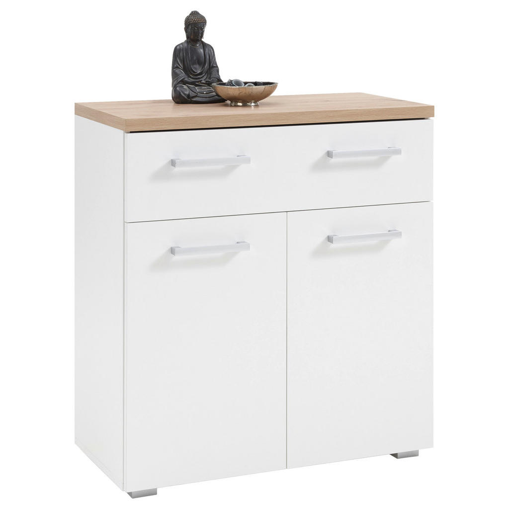 MID.YOU BOTNÍK, bílá, barvy dubu, 78/85/38 cm