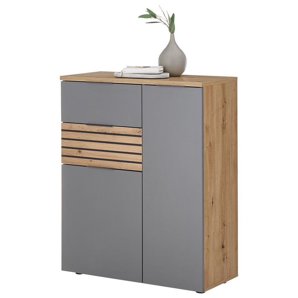 MID.YOU BOTNÍK, šedá, dub artisan, 85/105/38 cm