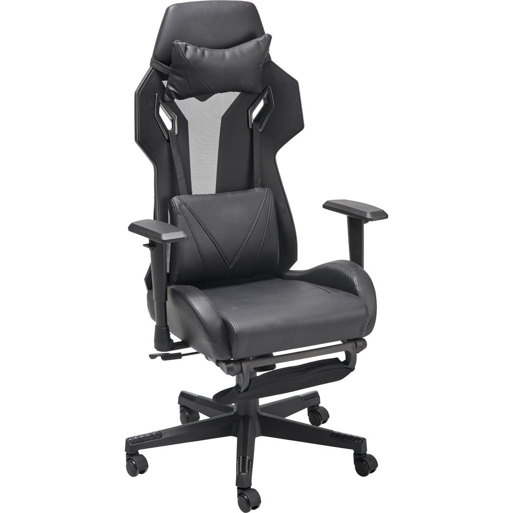 MID.YOU HERNÍ ŽIDLE, vzhled kůže, síťovina, černá