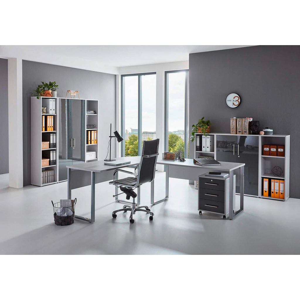 MID.YOU KANCELÁŘ, šedá, vysoce lesklá antracitová 1
