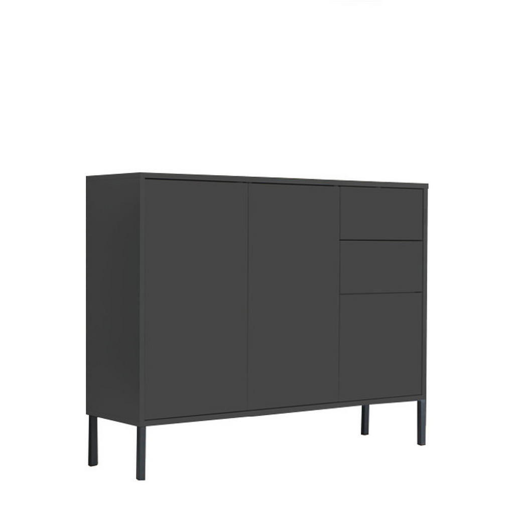 MID.YOU KOMODA, antracitová, 105,5/86/33 cm