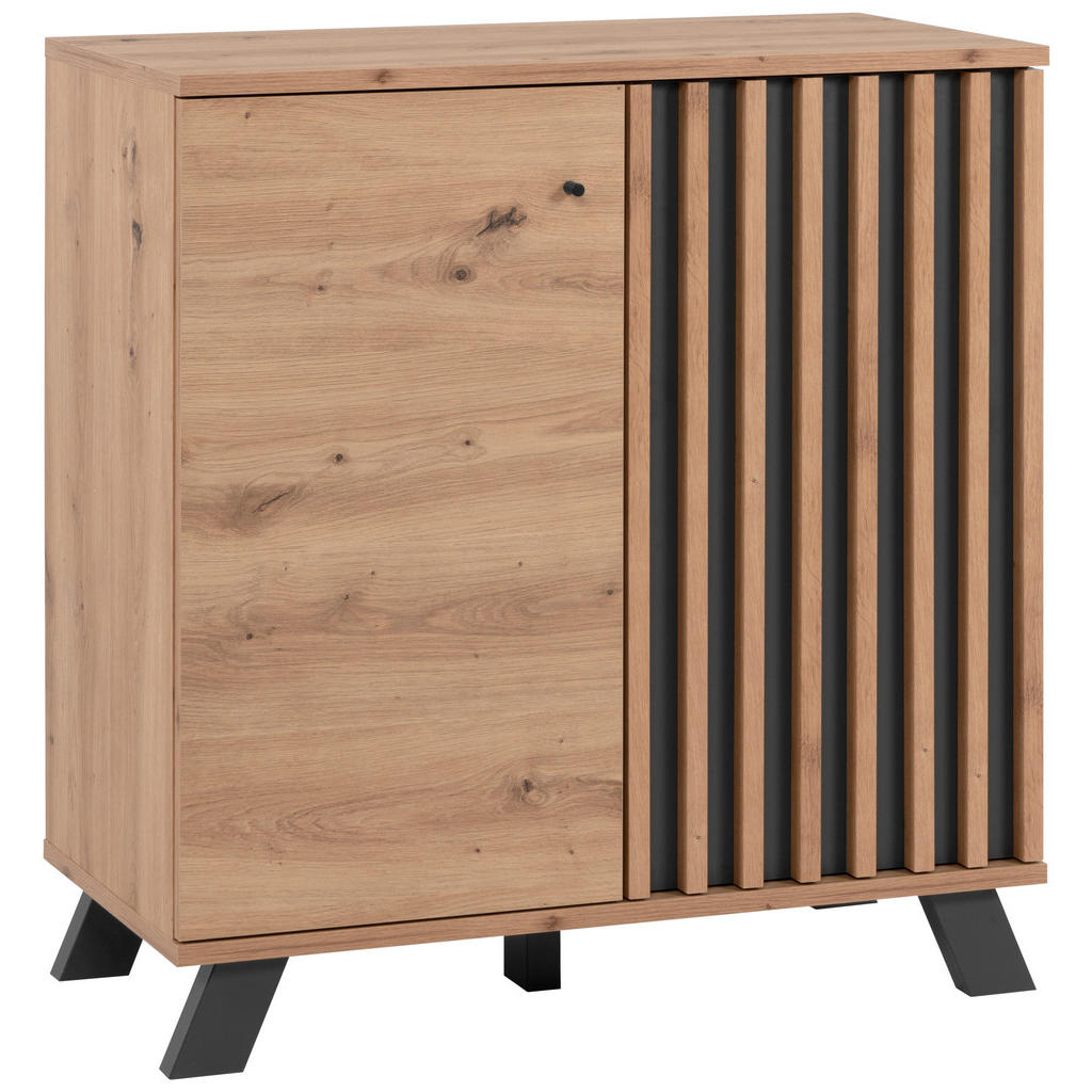 MID.YOU KOMODA, antracitová, dub artisan, 80/85/40 cm