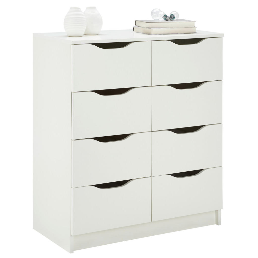 MID.YOU KOMODA, bílá, 80/91/40 cm