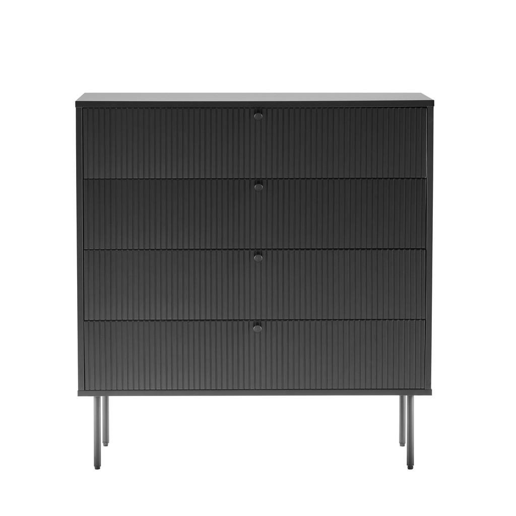 MID.YOU KOMODA, černá, 90/95/40 cm