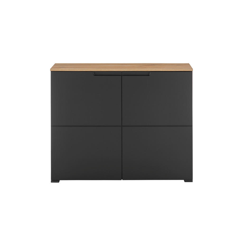 MID.YOU KOMODA, černá, barvy dubu, 100/80/40 cm