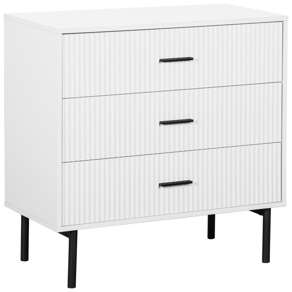 MID.YOU KOMODA, černá, bílá, 80/80/40 cm