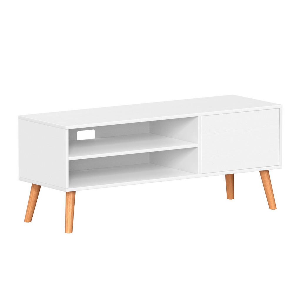 MID.YOU KOMODA POD TELEVIZI, bílá, světle hnědá, 120/49/40 cm