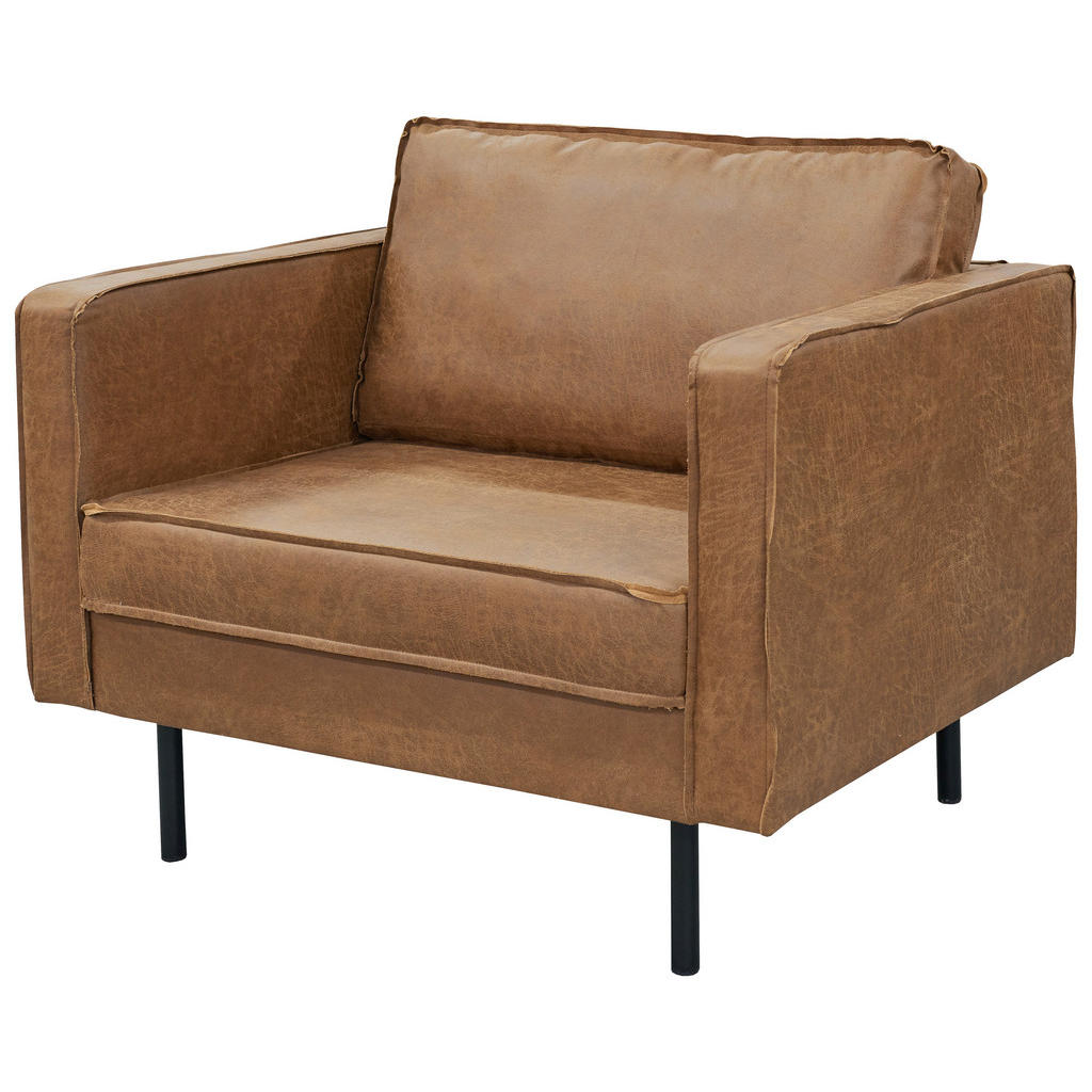 MID.YOU KŘESLO, kůže, hnědá