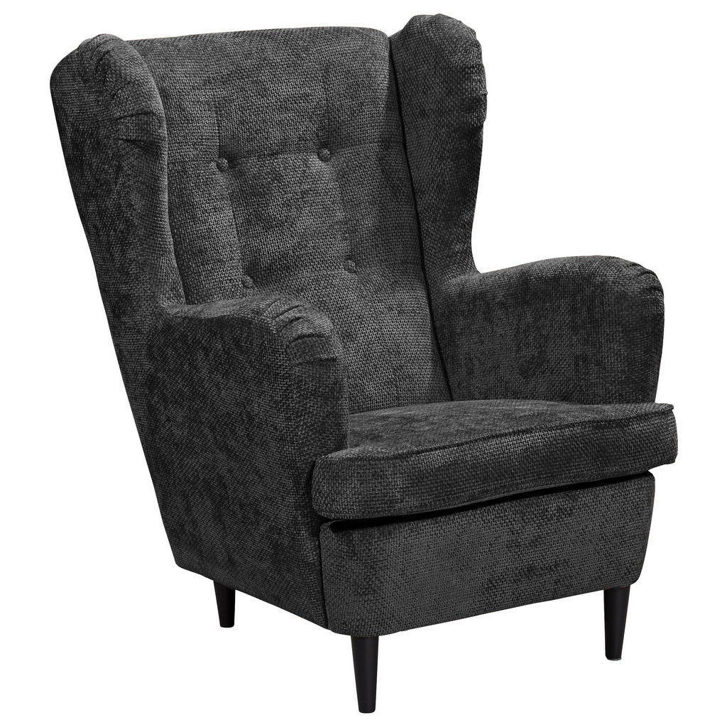 MID.YOU KŘESLO UŠÁK, textil, černá