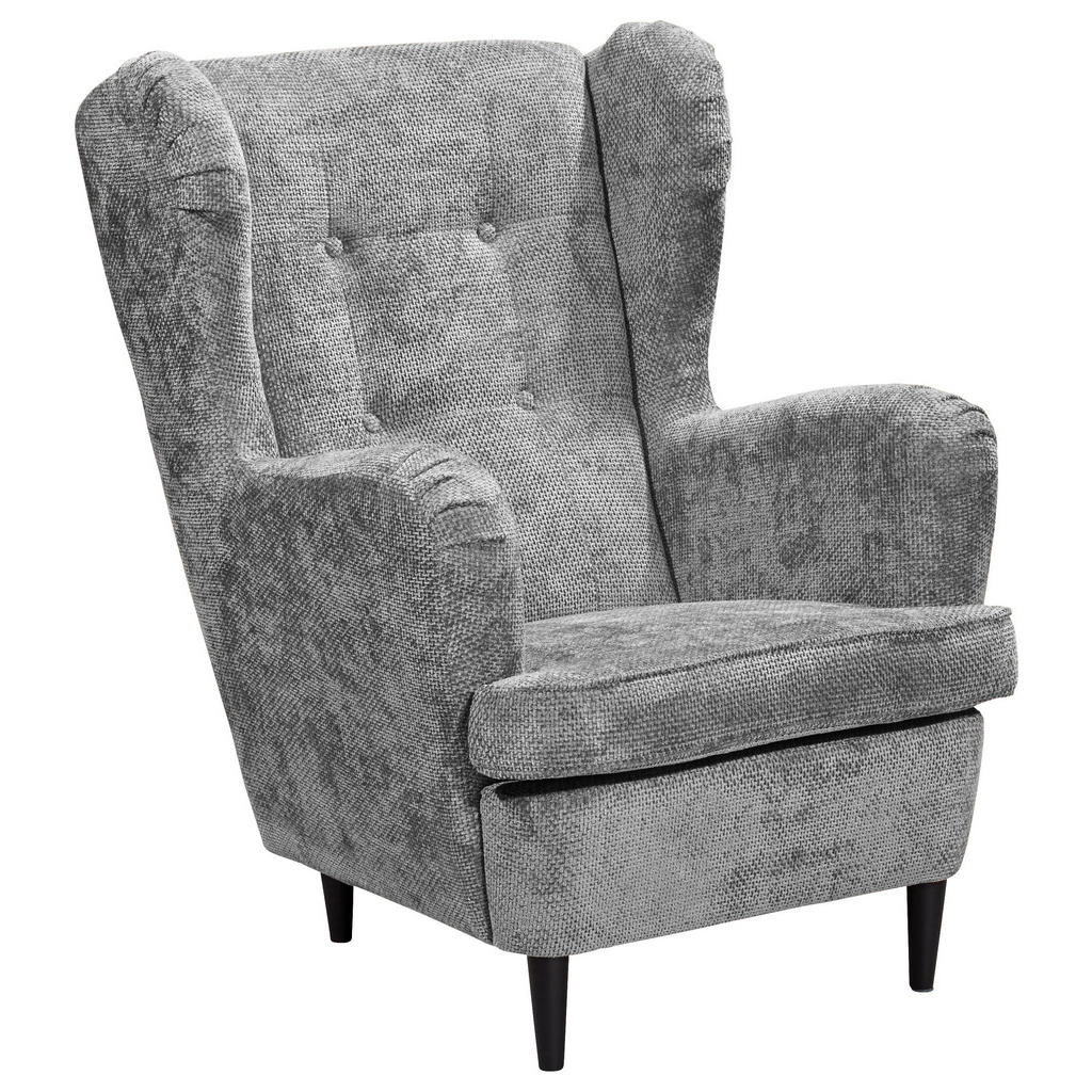 MID.YOU KŘESLO UŠÁK, textil, šedá 1