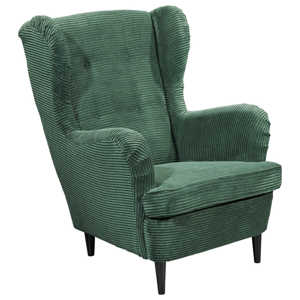 MID.YOU KŘESLO UŠÁK, textil, tmavě zelená