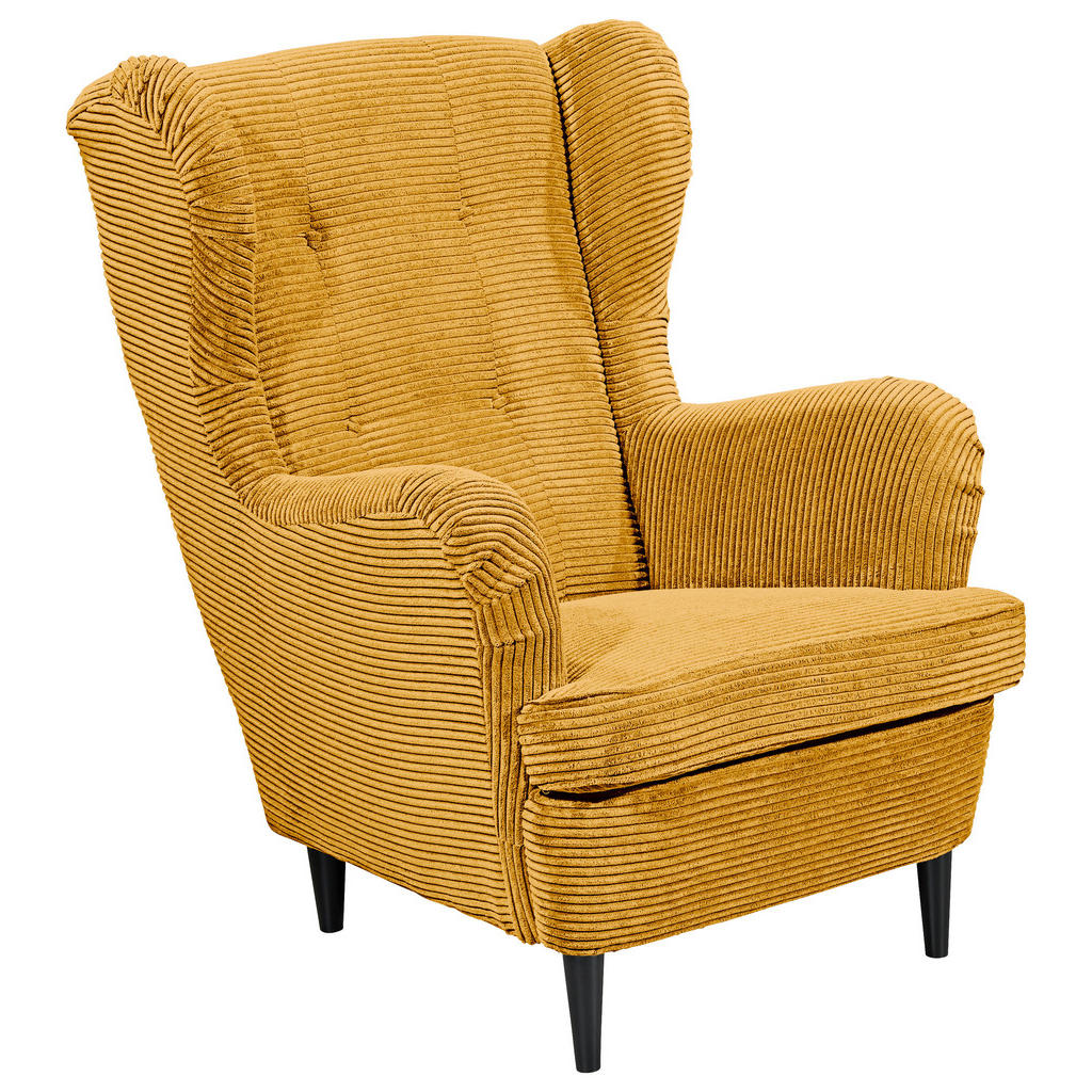 MID.YOU KŘESLO UŠÁK, textil, žlutá