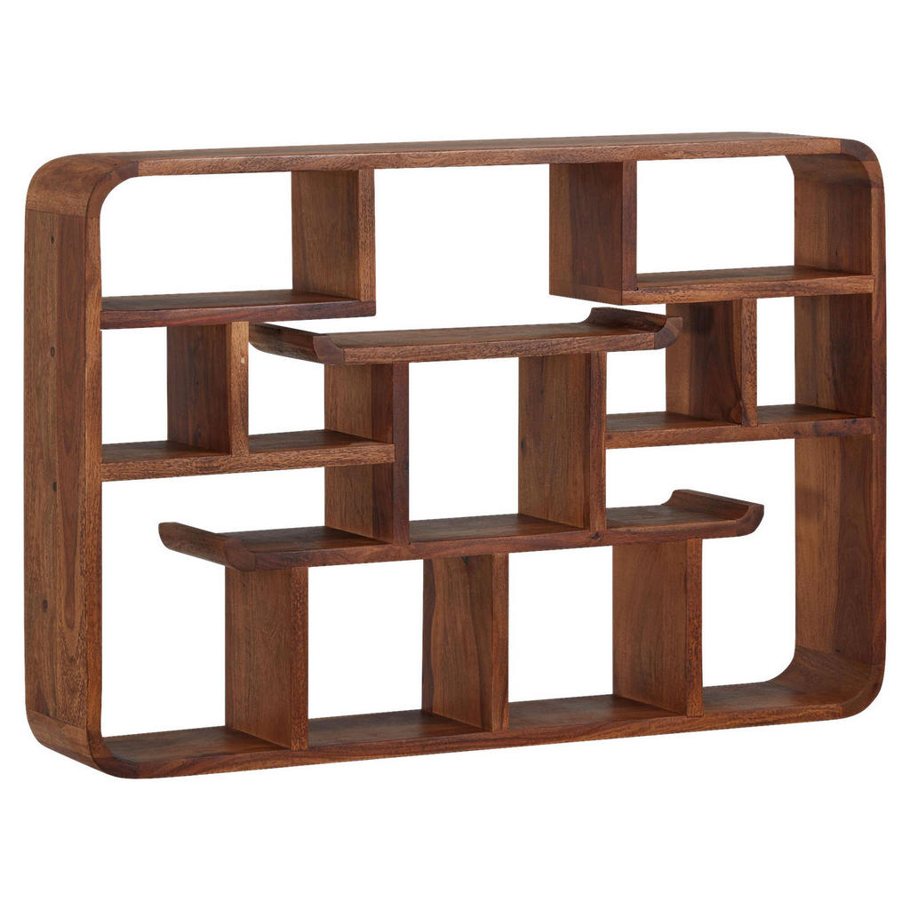 MID.YOU NÁSTĚNNÝ REGÁL, sheesham, barvy sheesham, 80/55/15 cm