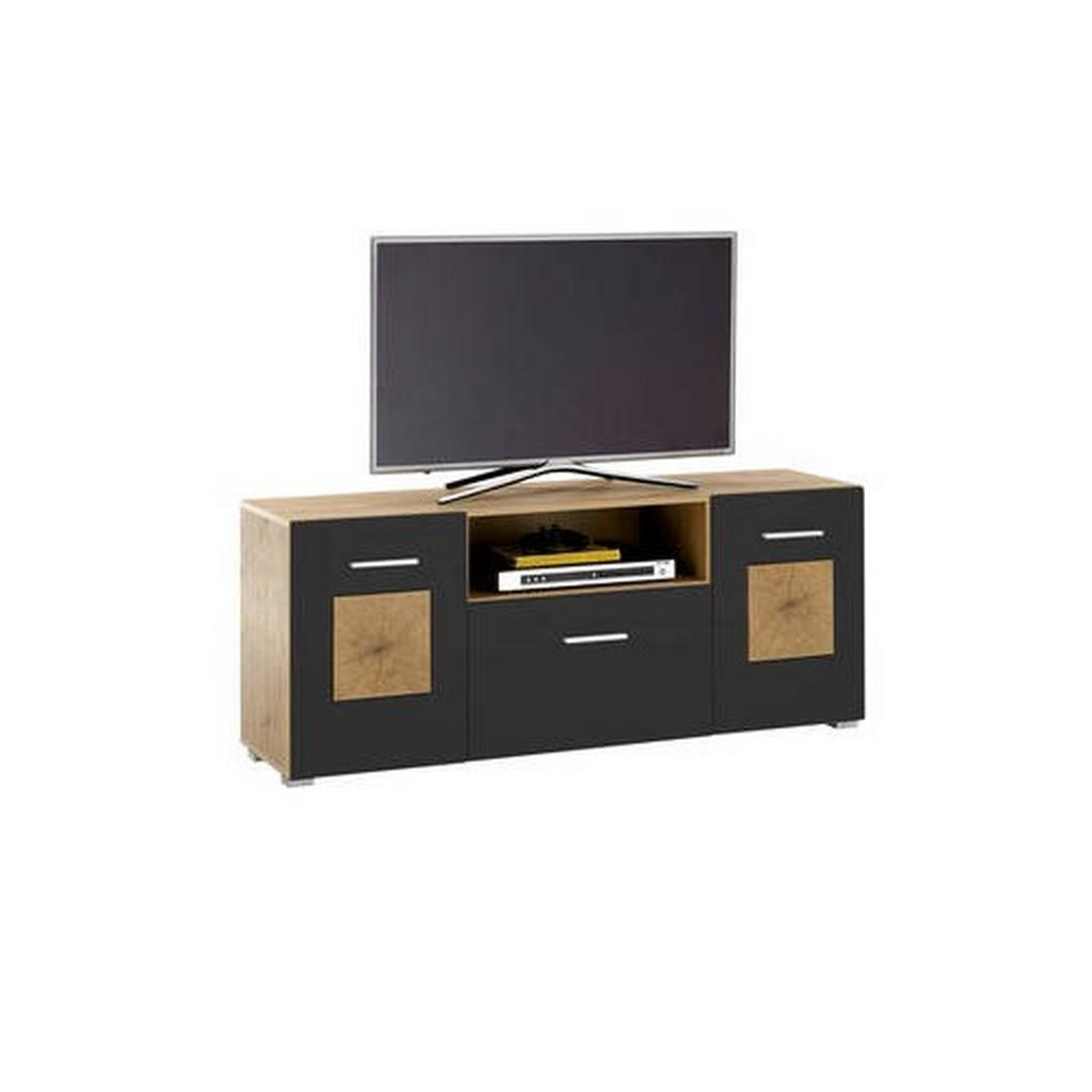 MID.YOU NÍZKÁ KOMODA, černá, dub artisan, 140/58/38 cm