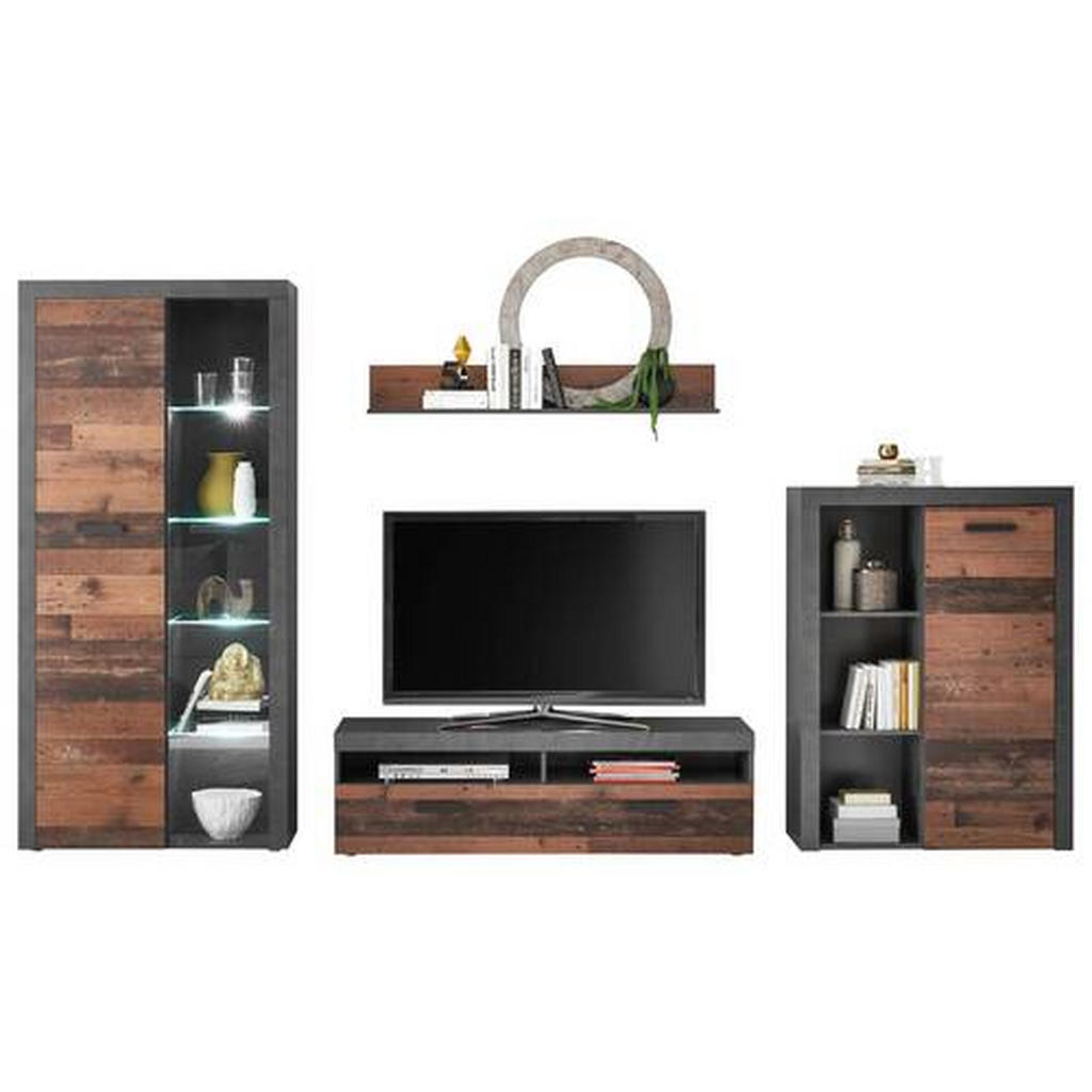 MID.YOU OBÝVACÍ STĚNA barvy dubu, tmavě šedá