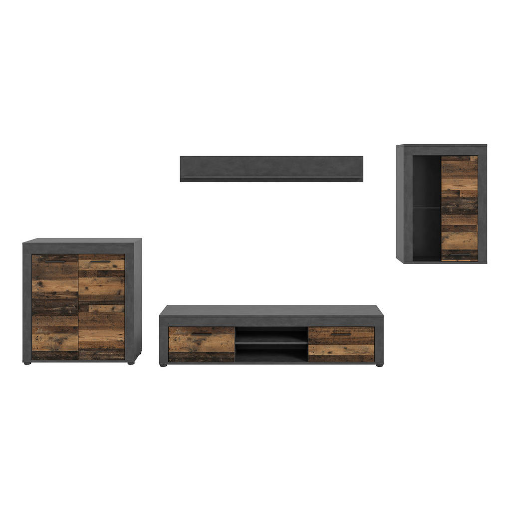 MID.YOU OBÝVACÍ STĚNA šedá, přírodní barvy 1