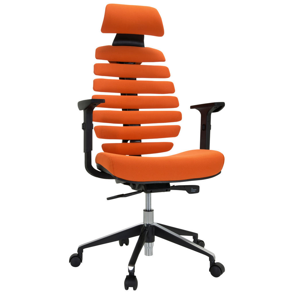 MID.YOU OTOČNÁ ŽIDLE, plochá tkanina, oranžová, černá