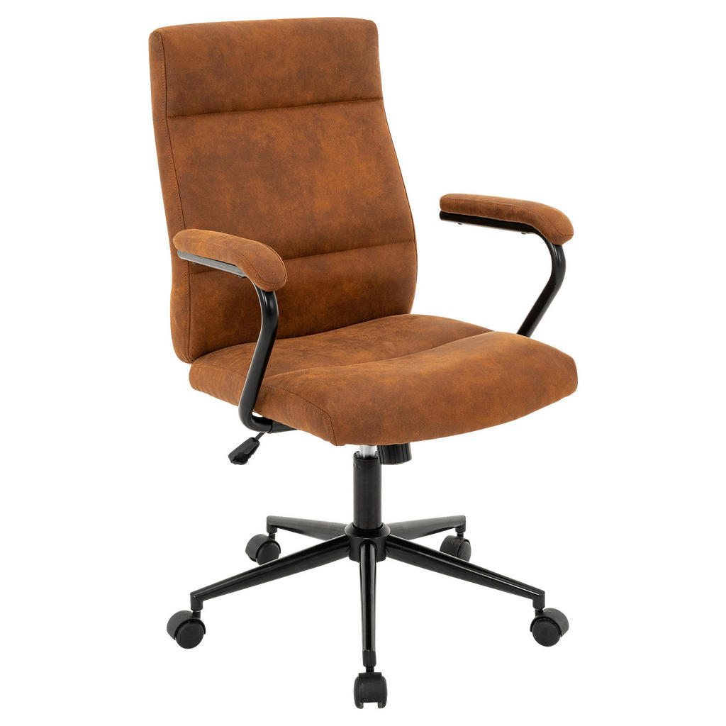 MID.YOU OTOČNÁ ŽIDLE, tkaná látka, černá, karamel