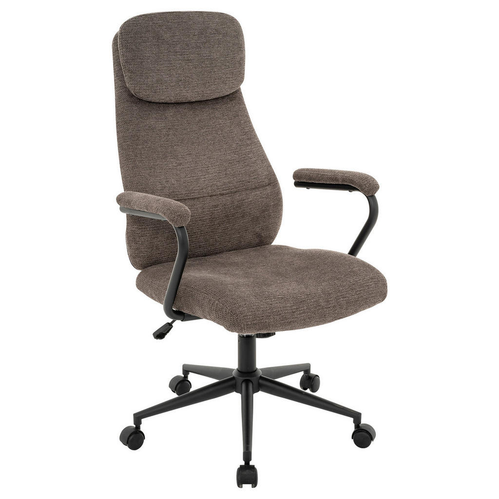 MID.YOU OTOČNÁ ŽIDLE, tkaná látka, černá, šedohnědá