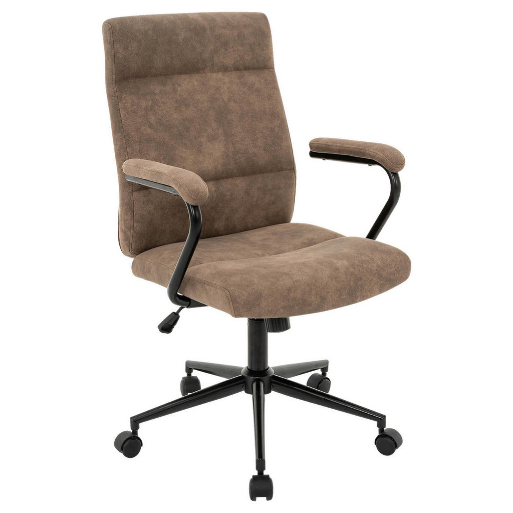 MID.YOU OTOČNÁ ŽIDLE, tkaná látka, černá, světle hnědá