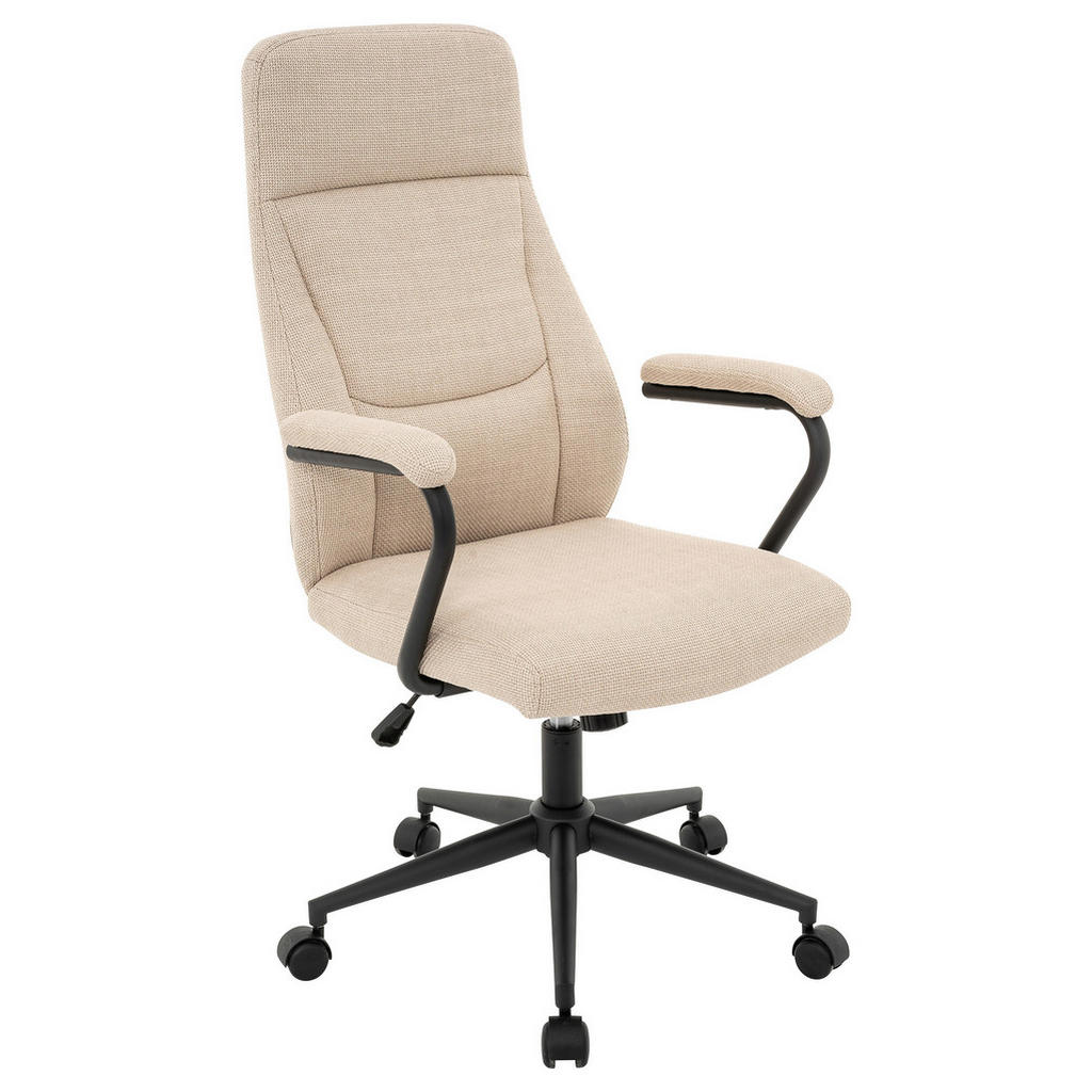 MID.YOU OTOČNÁ ŽIDLE, tkaná látka, krémová, černá 1