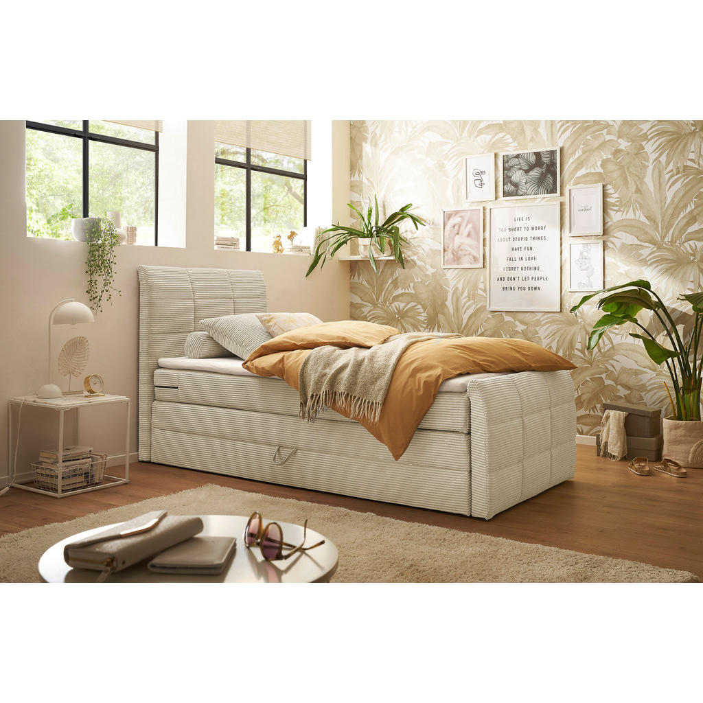 MID.YOU POSTEL BOXSPRING, 100/200 cm, krémová