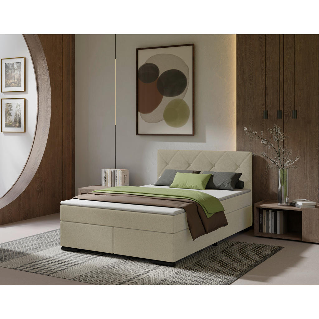 MID.YOU POSTEL BOXSPRING, 120/200 cm, béžová 1