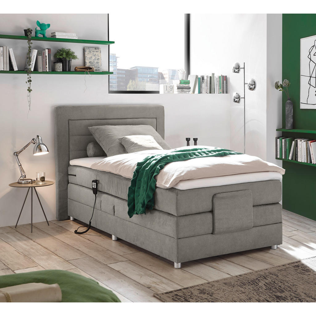 MID.YOU POSTEL BOXSPRING, 120/200 cm, světle šedá