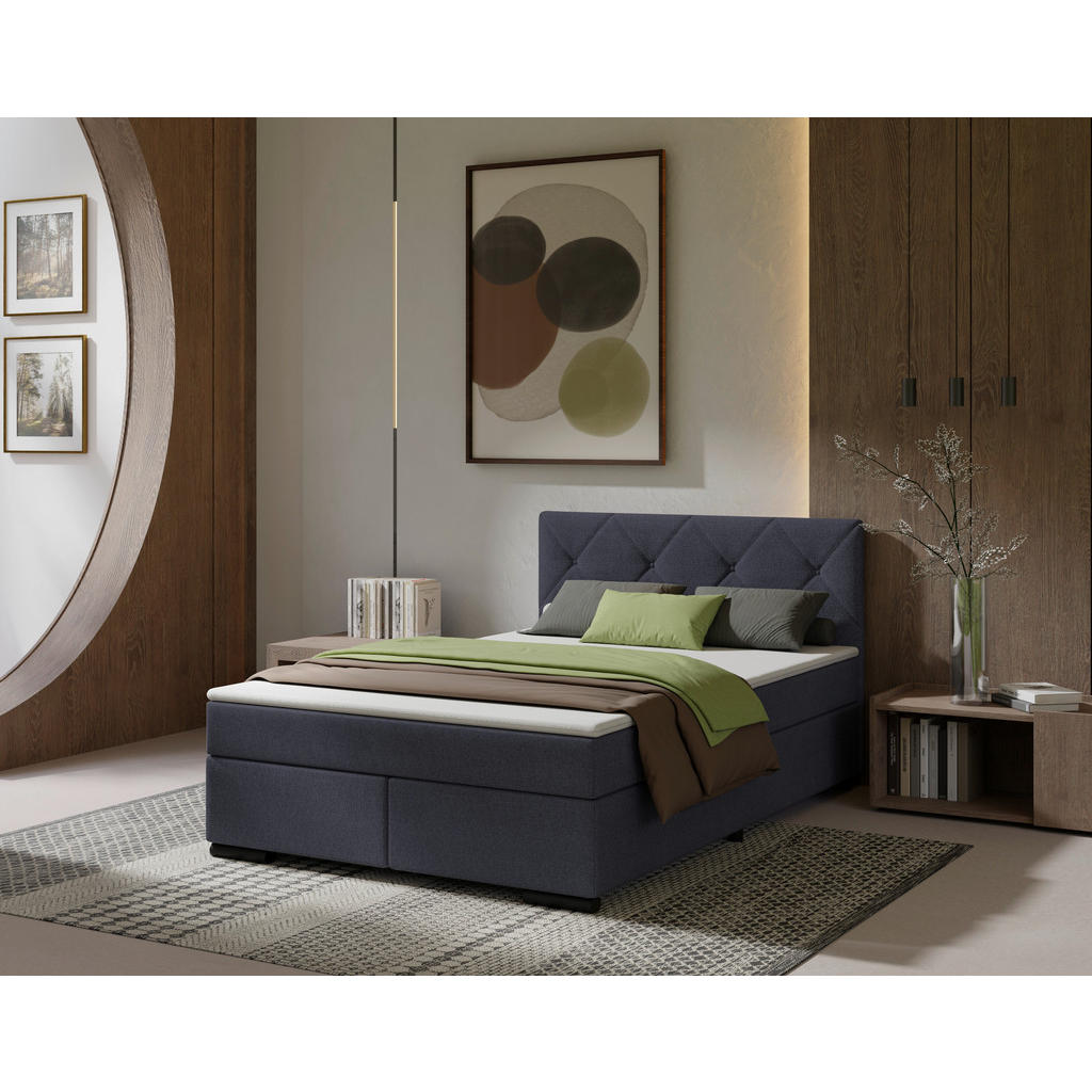 MID.YOU POSTEL BOXSPRING, 120/220 cm, antracitová 1