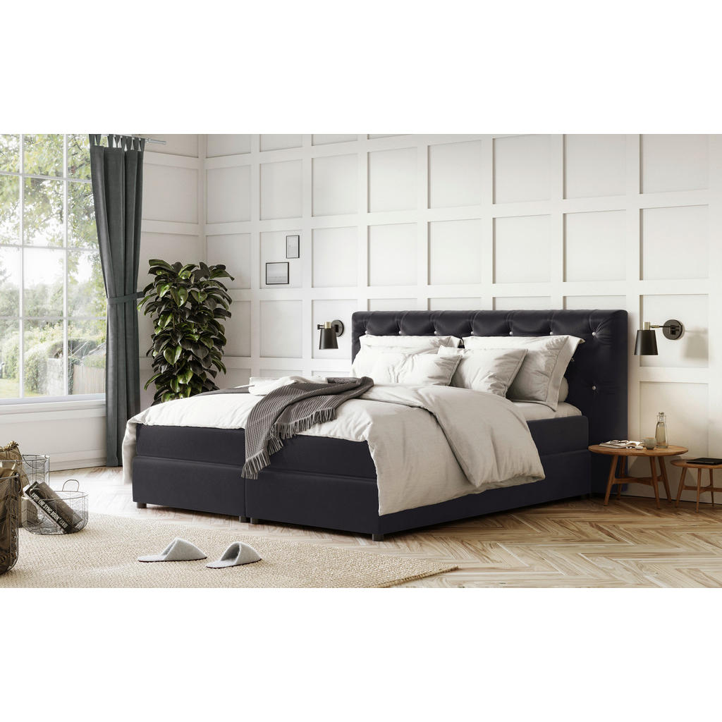 MID.YOU POSTEL BOXSPRING, 140/200 cm, černá 2