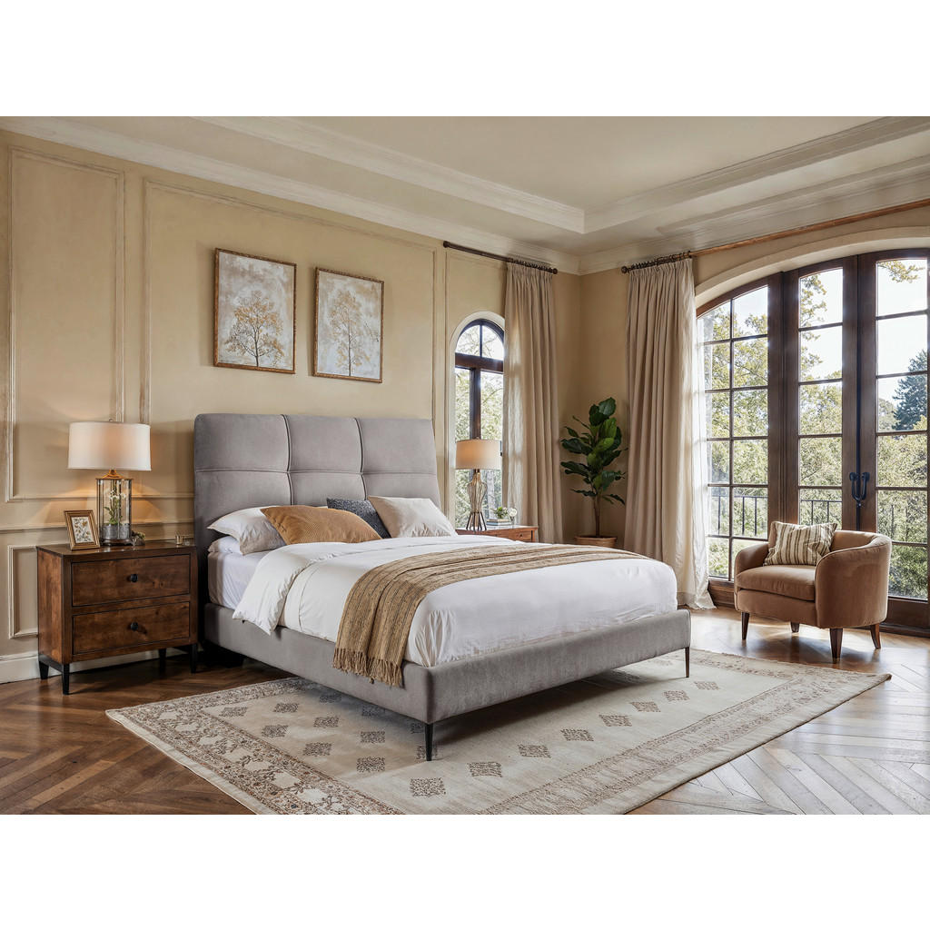 MID.YOU POSTEL BOXSPRING, 140/200 cm, šedá 1