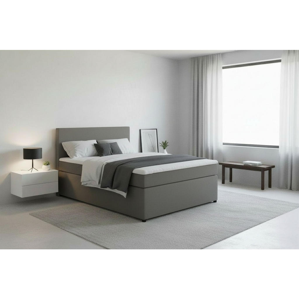 MID.YOU POSTEL BOXSPRING, 140/200 cm, šedá