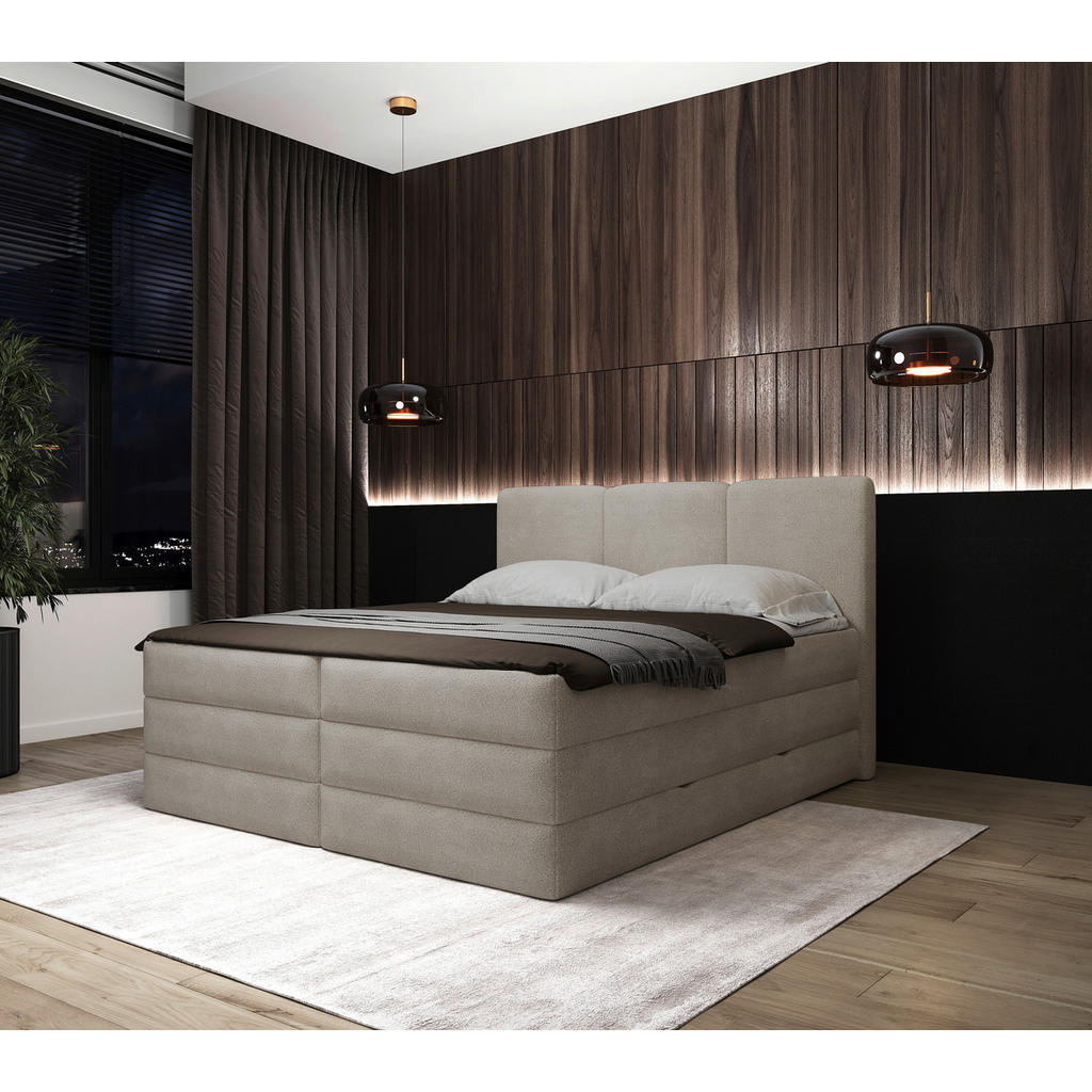 MID.YOU POSTEL BOXSPRING, 160/200 cm, krémová