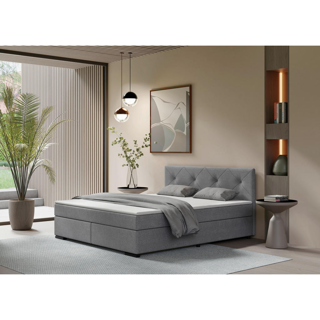 MID.YOU POSTEL BOXSPRING, 160/200 cm, světle šedá 1