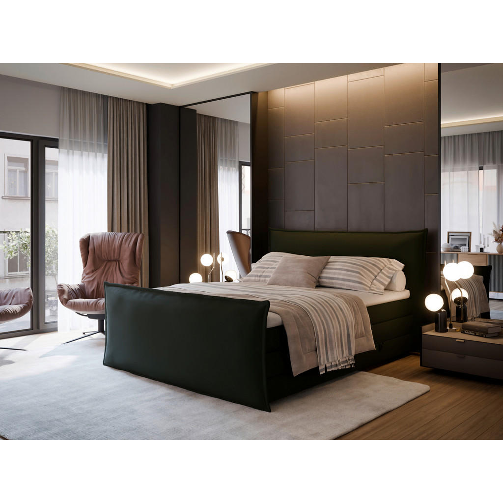 MID.YOU POSTEL BOXSPRING, 160/200 cm, zelená