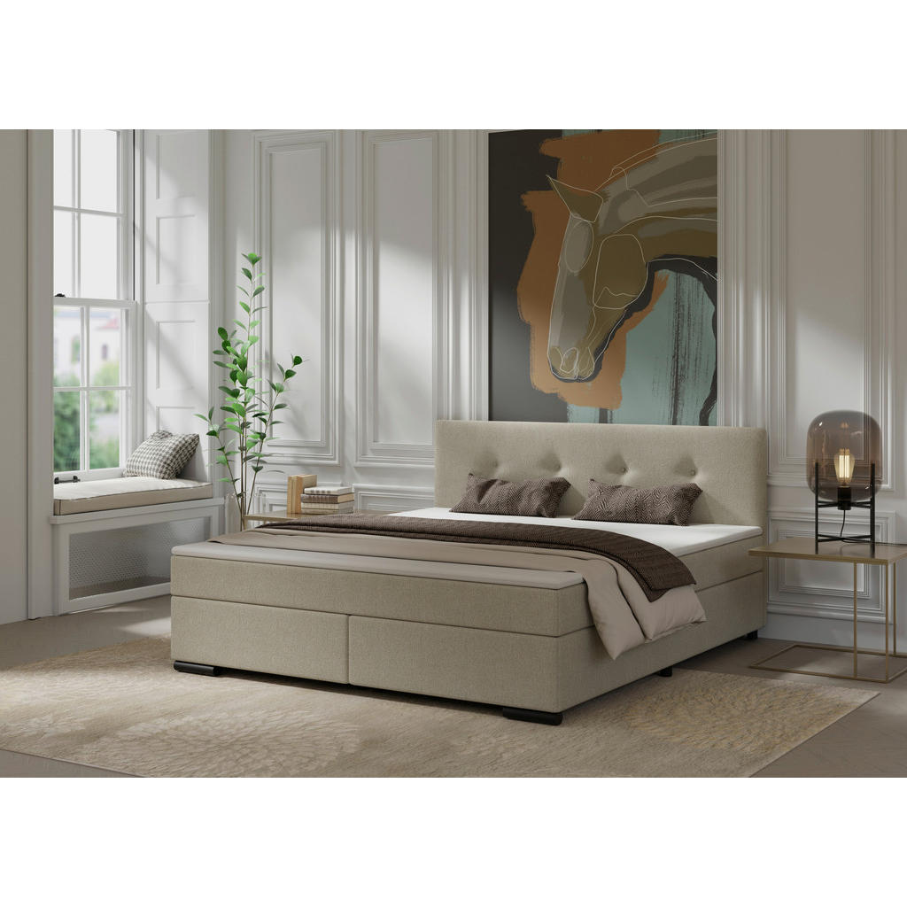 MID.YOU POSTEL BOXSPRING, 160/220 cm, béžová 1