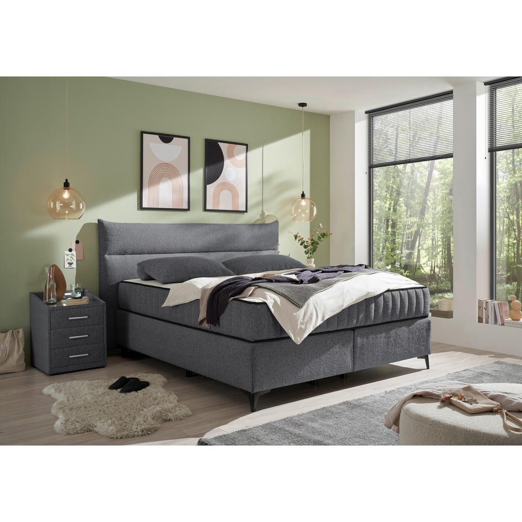 MID.YOU POSTEL BOXSPRING, 180/200 cm, antracitová 2