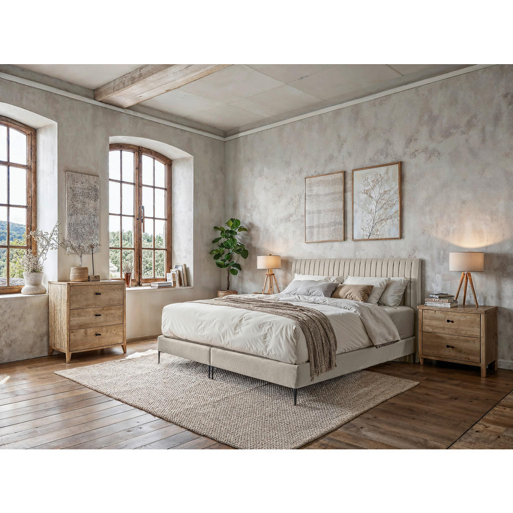 MID.YOU POSTEL BOXSPRING, 180/200 cm, krémová 1