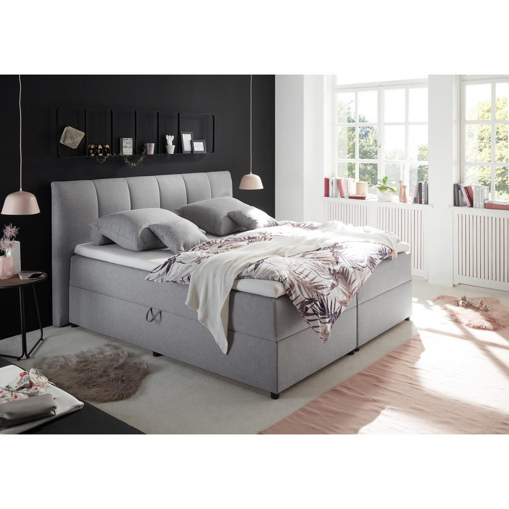 MID.YOU POSTEL BOXSPRING, 180/200 cm, šedá