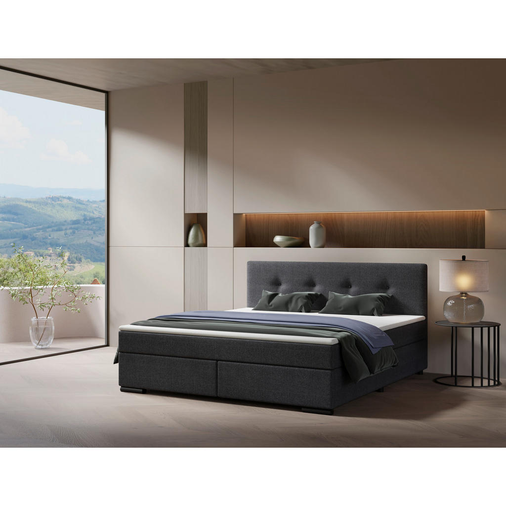 MID.YOU POSTEL BOXSPRING, 180/220 cm, antracitová 1