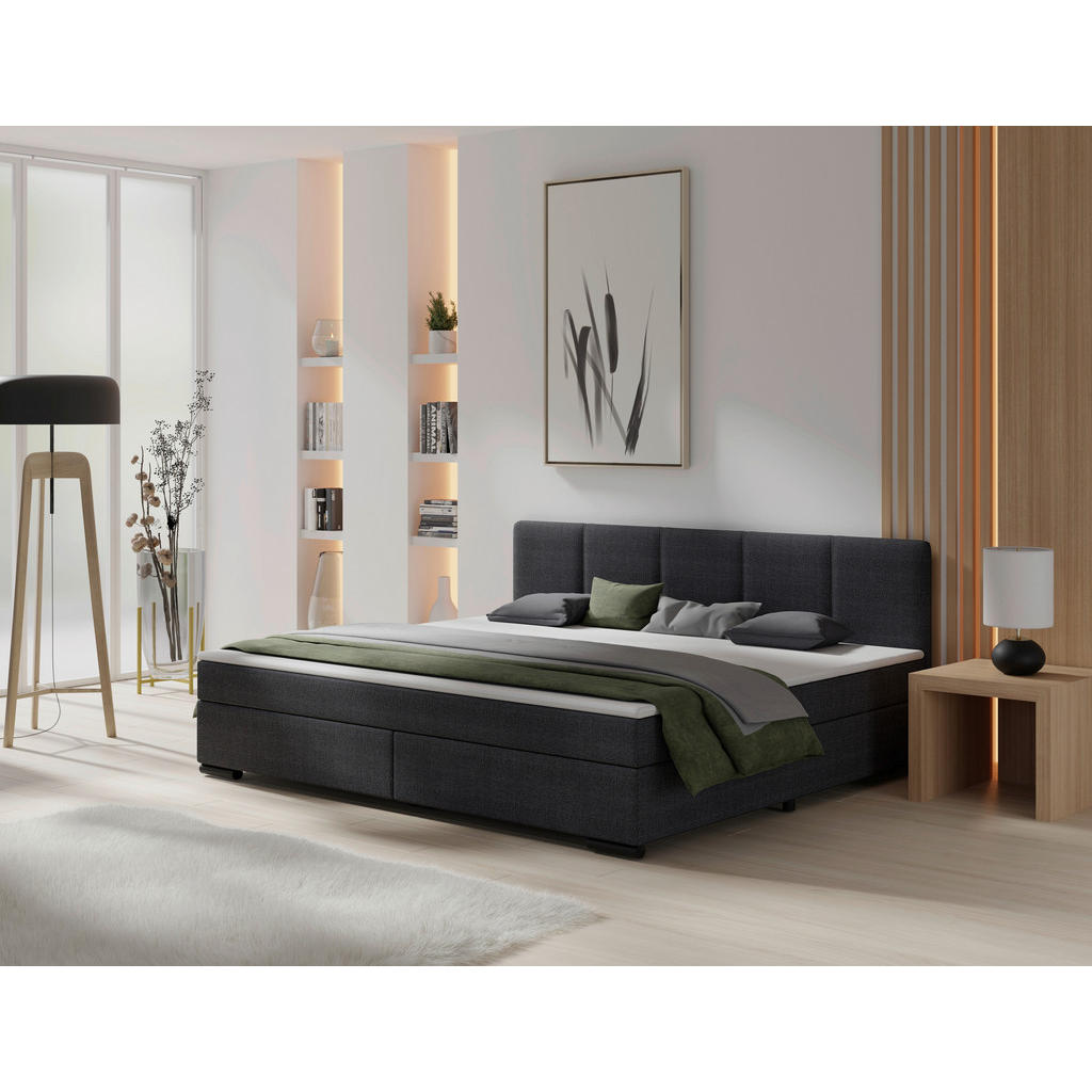 MID.YOU POSTEL BOXSPRING, 240/200 cm, antracitová